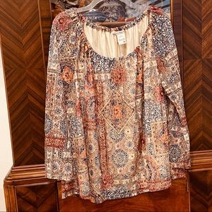 Boho Paisley Lined Top size 1x